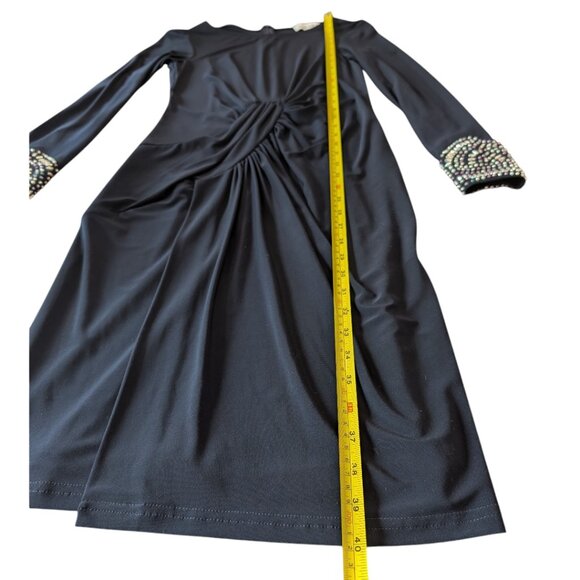 Joseph Ribkoff | Dress Style 191017 | Navy Blue | Size 6 | Long Sleeve - Picture 12 of 15